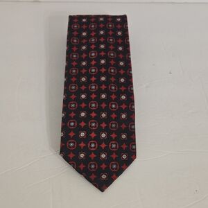 Bergamo New York Red and Black Geometric Tie
